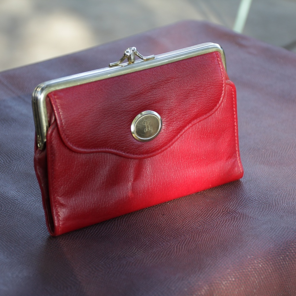 🚨Vintage Red Leather Clutch Wallet